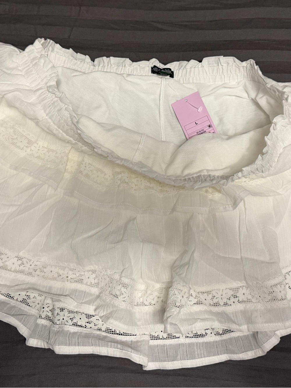 White Lace Tiered Skort